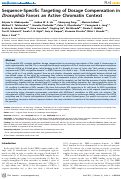 Cover page: Sequence-Specific Targeting of Dosage Compensation in Drosophila Favors an Active Chromatin Context