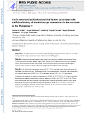 Cover page: Socio‐structural and behavioral risk factors associated with trafficked history of female bar/spa entertainers in the sex trade in the Philippines