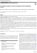 Cover page: Quantitative magnetic resonance imaging of meniscal pathology ex vivo