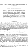 Cover page: Baire measurable paradoxical decompositions via matchings