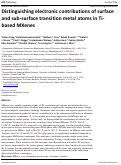 Cover page: Distinguishing electronic contributions of surface and sub-surface transition metal atoms in Ti-based MXenes
