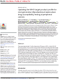 Cover page: Updating the WHO target product profile for next-generation Mycobacterium tuberculosis drug susceptibility testing at peripheral centres