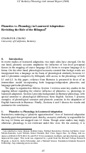 Cover page: Phonetics vs. Phonology in Loanword Adaptation: Revisiting the Role of the Bilingual