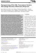 Cover page: Reprogramming of the LXRα Transcriptome Sustains Macrophage Secondary Inflammatory Responses.