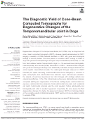 Cover page: The Diagnostic Yield of Cone-Beam Computed Tomography for Degenerative Changes of the Temporomandibular Joint in Dogs