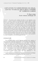Cover page: Habituation to Human Beings Via Visual Contact in Docile and Flighty Strains of Domestic Chicks