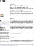 Cover page: Measuring health of highway network configuration against dynamic Origin-Destination demand network using weighted complex network analysis