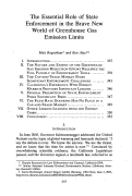 Cover page: The Essential Role of State Enforcement in the Brave New World of Greenhouse Gas Emission Limits