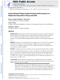 Cover page: Early pubertal timing predicts onset and recurrence of depressive episodes in boys and girls