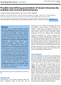 Cover page: Possible new defining presentation of mosaic tetrasomy 9p: multiple and recurrent pilomatrixoma