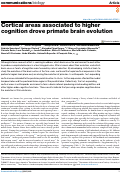 Cover page: Cortical areas associated to higher cognition drove primate brain evolution.