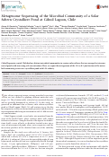 Cover page: Metagenome Sequencing of the Microbial Community of a Solar Saltern Crystallizer Pond at Cáhuil Lagoon, Chile