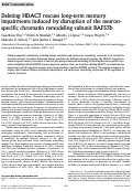Cover page: Deleting HDAC3 rescues long-term memory impairments induced by disruption of the neuron-specific chromatin remodeling subunit BAF53b
