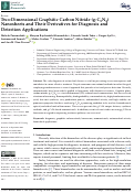 Cover page: Two-Dimensional Graphitic Carbon Nitride (g-C3N4) Nanosheets and Their Derivatives for Diagnosis and Detection Applications