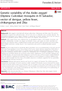 Cover page: Genetic variability of the Aedes aegypti (Diptera: Culicidae) mosquito in El Salvador, vector of dengue, yellow fever, chikungunya and Zika