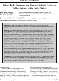 Cover page: Suicide Fads: Frequency and Characteristics of Hydrogen Sulfide Suicides in the United States