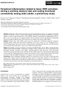 Cover page: Peripheral inflammation related to lower fMRI activation during a working memory task and resting functional connectivity among older adults: a preliminary study