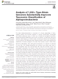 Cover page: Analysis of 1,000+ Type-Strain Genomes Substantially Improves Taxonomic Classification of Alphaproteobacteria