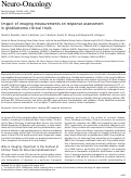 Cover page: Impact of imaging measurements on response assessment in glioblastoma clinical trials