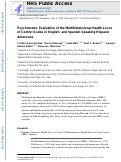 Cover page: Psychometric evaluation of the Multidimensional Health Locus of Control scales in English- and Spanish-speaking Hispanic Americans