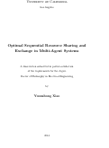 Cover page: Optimal Sequential Resource Sharing and Exchange in Multi-Agent Systems