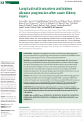 Cover page: Longitudinal biomarkers and kidney disease progression after acute kidney injury.