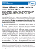 Cover page: Lysosome lipid signalling from the periphery to neurons regulates longevity