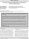 Cover page: Emergent Endotracheal Intubation and Mortality in Traumatic Brain Injury