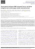 Cover page: Associations Between MRI-Assessed Locus Coeruleus Integrity and Cortical Gray Matter Microstructure