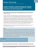 Cover page: Imaging challenges of immunotherapy and targeted therapy in patients with brain metastases: response, progression, and pseudoprogression