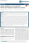 Cover page: Xander: employing a novel method for efficient gene-targeted metagenomic assembly