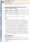 Cover page: Insulin resistance and gray matter volume in neurodegenerative disease