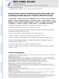 Cover page: Design and recruitment of the randomized order safety trial evaluating resident-physician schedules (ROSTERS) study