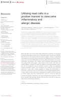 Cover page: Utilizing mast cells in a positive manner to overcome inflammatory and allergic diseases.