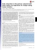 Cover page: Body composition in Pan paniscus compared with Homo sapiens has implications for changes during human evolution