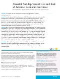 Cover page: Prenatal Antidepressant Use and Risk of Adverse Neonatal Outcomes