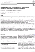 Cover page: Surgical and Endoscopic Resection of Duodenal Neuroendocrine Tumors Have Similar Disease-Specific Survival Outcome.