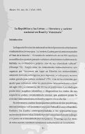 Cover page: La República y las Letras — literatura y carácter nacional en Brasil y Venezuela