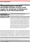 Cover page: Ultrasound frequency-controlled microbubble dynamics in brain vessels regulate the enrichment of inflammatory pathways in the blood-brain barrier