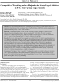 Cover page: Competitive Wrestling-related Injuries in School Aged Athletes in U.S. Emergency Departments