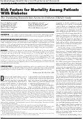 Cover page: Risk Factors for Mortality Among Patients With Diabetes