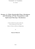 Cover page: Design of a Wide Bandwidth Phase Modulator and Modeling of Polar Transmitters with Split-band Envelope Modulation