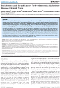 Cover page: Enrichment and Stratification for Predementia Alzheimer Disease Clinical Trials