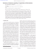 Cover page: Dynamics of turbulence spreading in magnetically confined plasmas