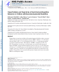 Cover page: Sleep Problems and Trajectories of Restricted and Repetitive Behaviors in Children with Neurodevelopmental Disabilities.