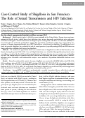 Cover page: Case-Control Study of Shigellosis in San Francisco: The Role of Sexual Transmission and HIV Infection