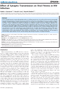 Cover page: Effect of Synaptic Transmission on Viral Fitness in HIV Infection
