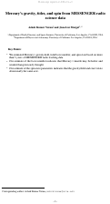 Cover page: Mercury's gravity, tides, and spin from MESSENGER radio science data