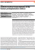 Cover page: Isoform-resolved transcriptome of the human preimplantation embryo