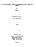 Cover page: Essays on Microeconomic Theory with Applications in Political and Resource Economics